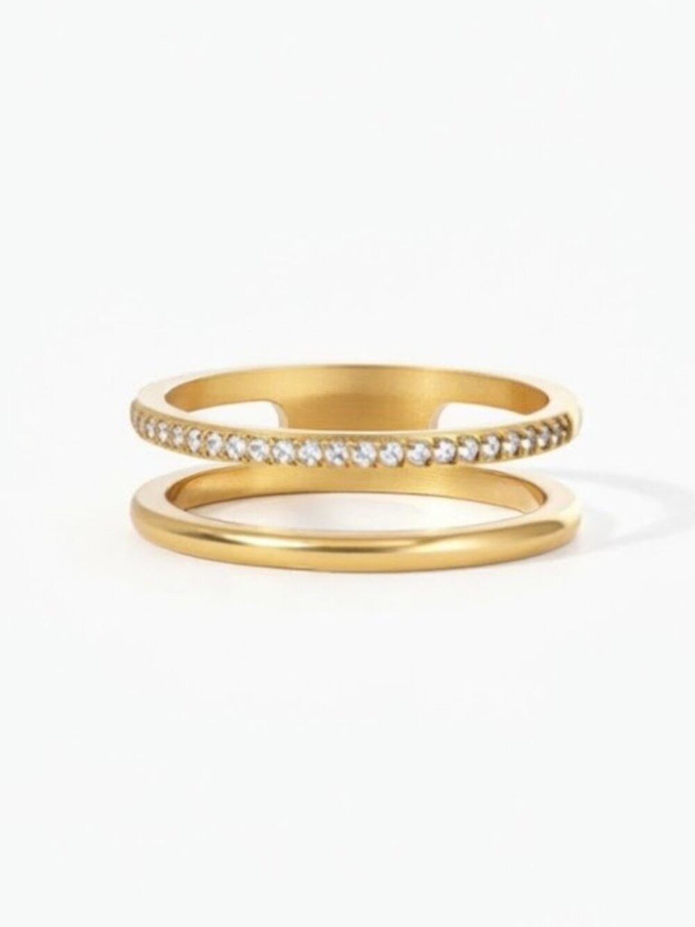 NWT Double Band Pave Ring - Sz 6